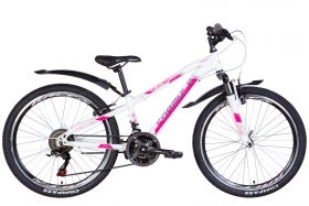 Велосипед ST 24 Formula FOREST AM Vbr  рама-12,5 бело-розовый   с крылом Pl 0207/OPS-FR-24-340